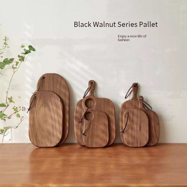 Black Walnut Cutting Board – Japanese Style Whole Wood Chopping Board For Steak Fruits & Bread (Small Kitchen Serving Tray)-image