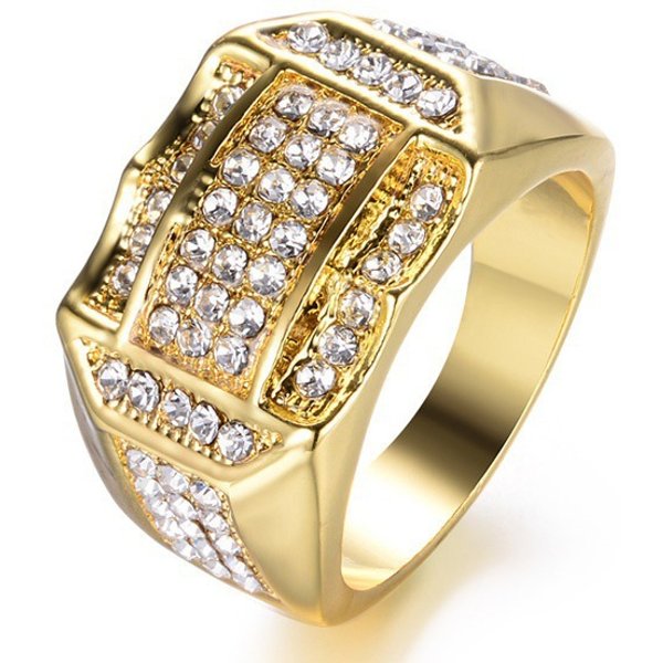 Hip Hop Punk Rock Street Pop Male Gold Broken Diamond Ring Friends Family Birthday Gifts
