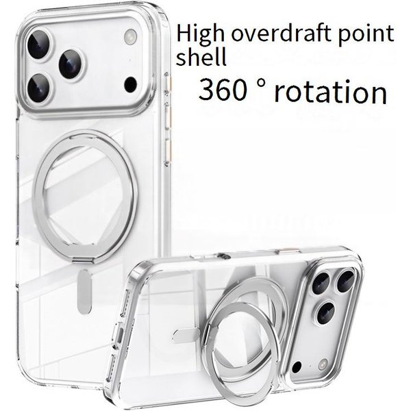 360° Rotating Magnetic Shockproof Case For Iphone 17 Pro Max/Pro/Air With Soft-Touch Matte Finish & Metal Stand (Compatible With Iphone 11-17 Series)-image
