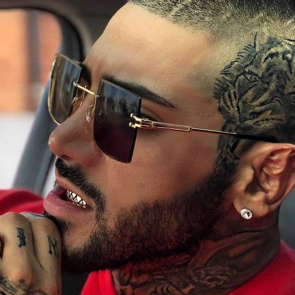 Sunglasses Female Explosive Square Small Rimless Sunglasses Male Fashion Personality Metal-image