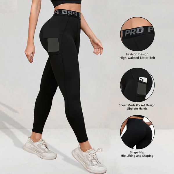 Women's Clothing Fitness Trousers With Pockets Running Training Sports Elastic Perspiration Quick Drying Tights