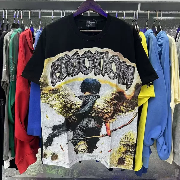 2026 Mixed Emotions Shirt Designer Men Rhinestone Skulls Print Shirt Summer Breathe Clothes Men Women High Quality-image