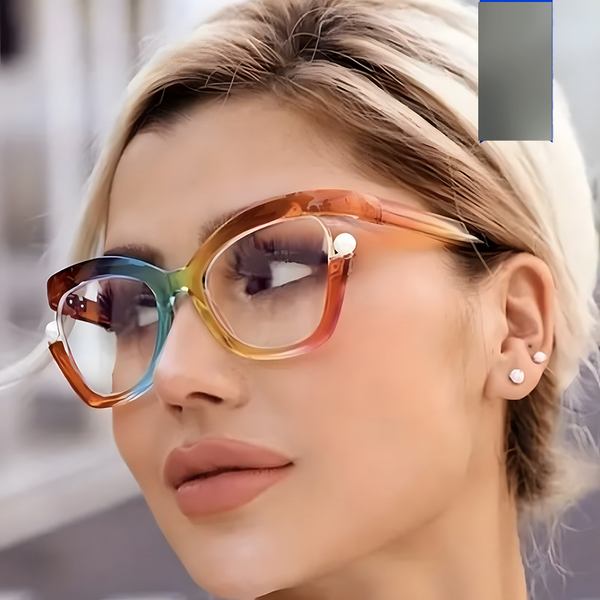 Women's Eyeglasses Pearl Irregular Glasses Frame New Anti Blue Light Ladies Flat Glasses Ins Glasses Frame Concave Shape