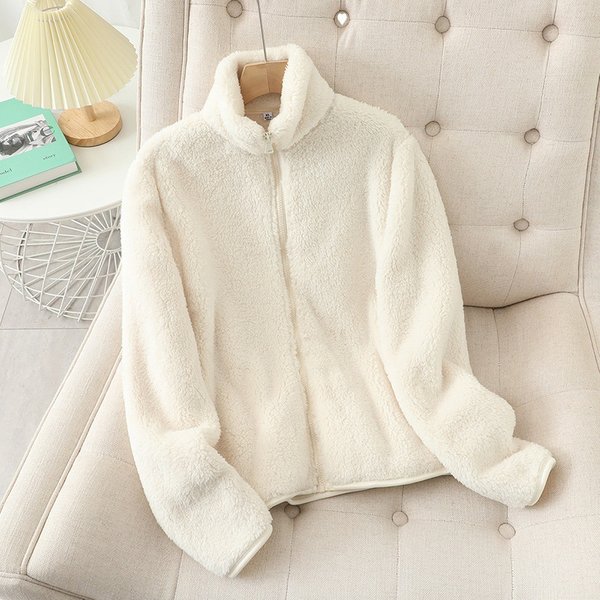 Women's Clothing Double sided long plush polar fleece jacket