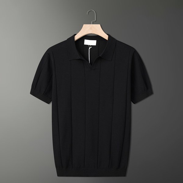 Men's Clothing Fashion Knitted T Shirt Summer Niche Breathable Short Sleeved Polo Shirt Loose Half Sleeved Top