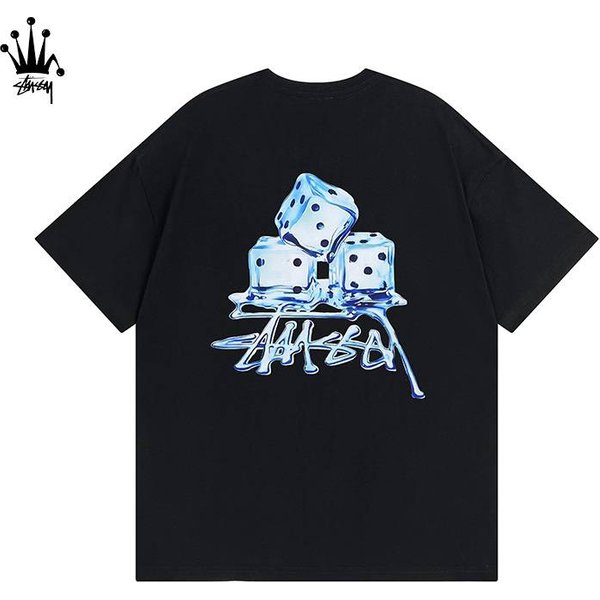 Stussy Ice Cube Dice Logo Printed Pure Cotton Short Sleeved T-Shirt-image