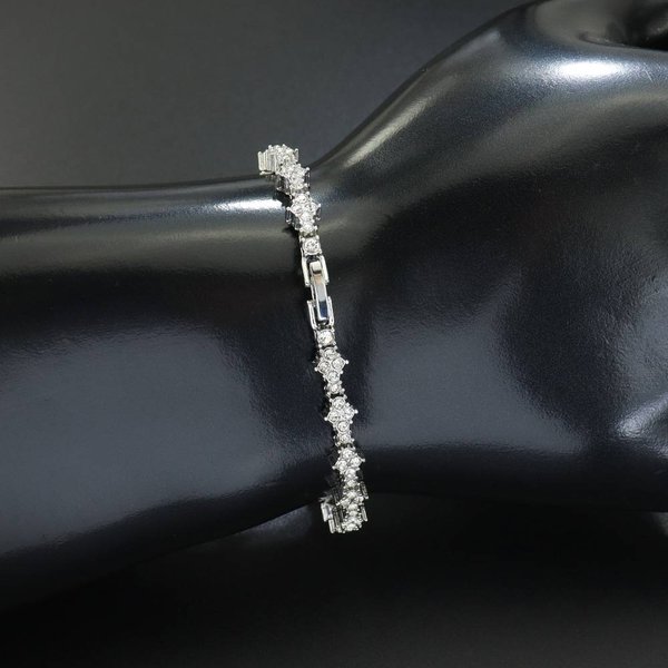 Unisex Jewelry Fashion Diamond Cross Tennis Bracelet – Hip Hop Unisex Chain Bracelet (2 Colors & 2 Sizes)-image