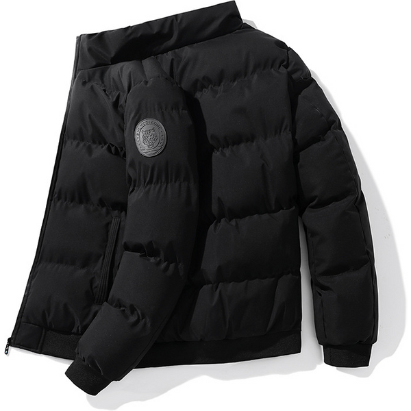 Men's Clothing Tiger Head Padded Jacket Thick Down Padded Jacket Standing Collar Short Warm Padded Jacket-image