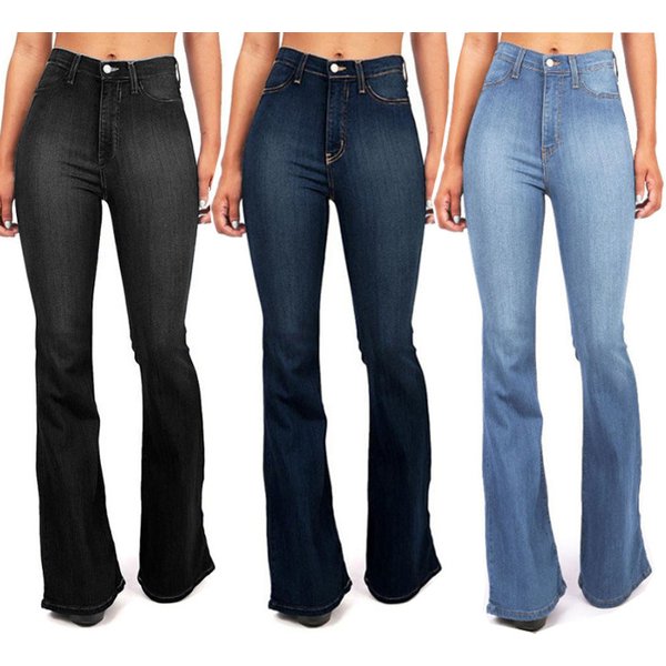 Women's Jeans Slim Stretch Bell Bottoms Trousers Women's Pants-image