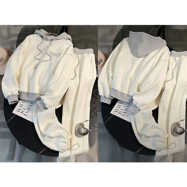 Women's Clothing Autumn Fashion Sports Leisure Suit For Women 2023 New Style Loose Slim Hooded Sweater Trousers Two Piece Suit