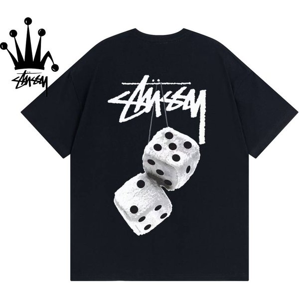 Stussy Dice Pattern Printed Cotton Short Sleeved T-Shirt-image