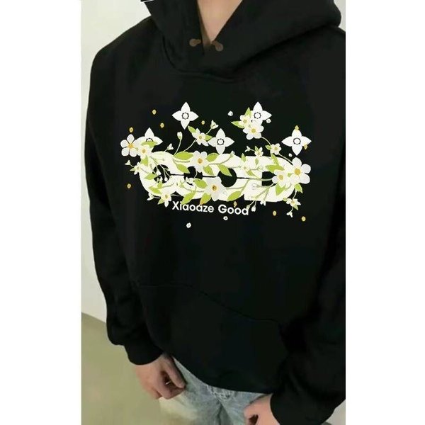 Men's Clothing Loose Sports Stand Collar Pullover Half Zip Sweatshirt-image