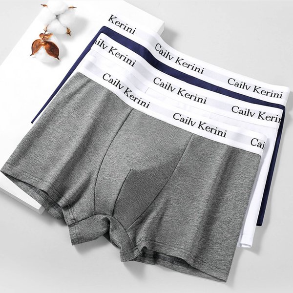 Cotton Men's Underwear Boxer Briefs Men Breathable Sexy Comfortable Mid Waist Youth Personality U Convex Boxer Briefs 4 Colors