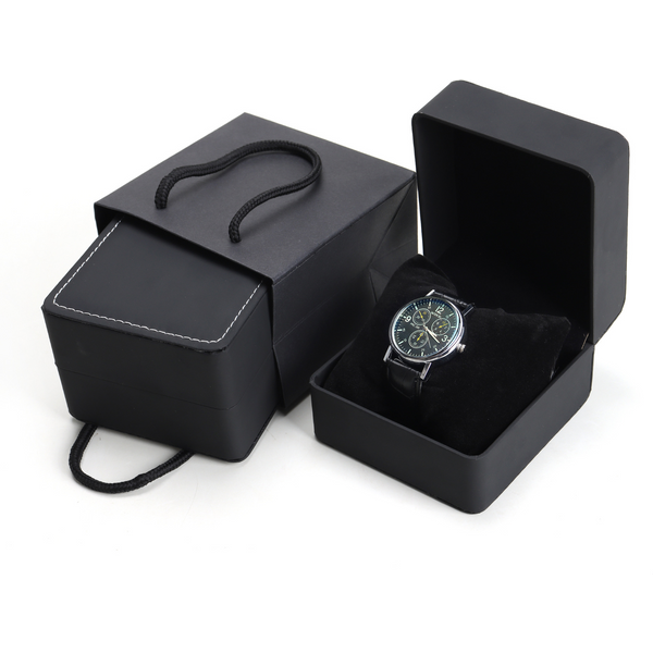 Watch Box Round Corner Frosted Watch Box Pu Leather Men's Watch Box Bracelet Jewelry Jewelry Storage Box Gift Packaging Box-image