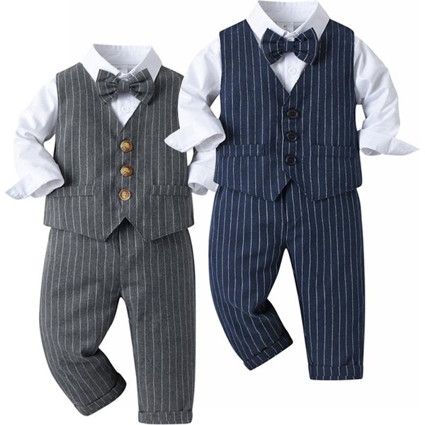 Mother&Kids Three-Piece Children's Suit Baby With Coat Boy's Suit-image