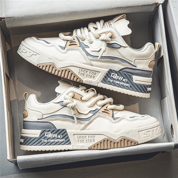 Trendy Men's Summer 2024 New Versatile Thick-Soled Casual Flat Non-Slip Youth Sports Fashion Shoes