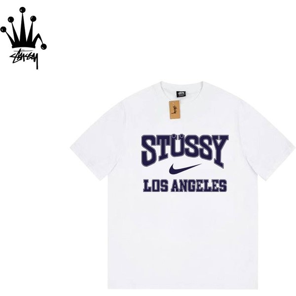 Stussy&Nike Collaboration Cylindrical Short Sleeved T-Shirt Made Of Pure Cotton Fabric For Both Men And Women-image