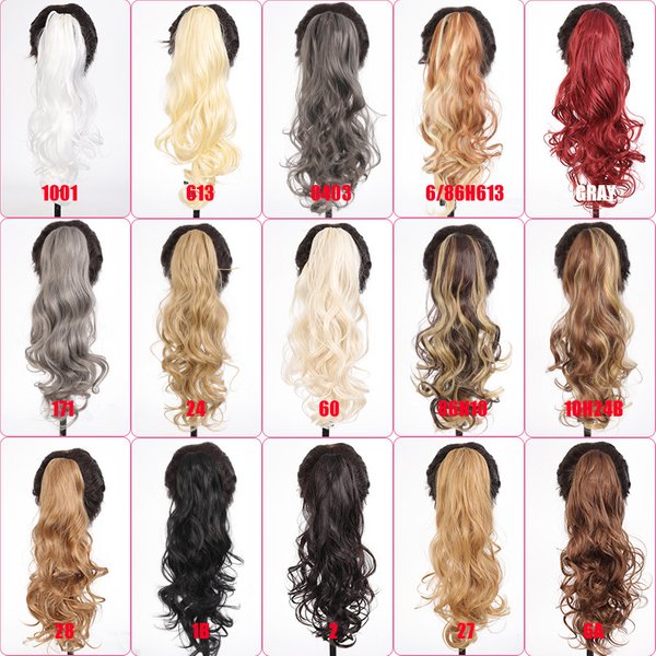 Long Curly Ponytail Clip Ponytail 45Cm120G Chemical Fiber Ladies Wig Hair-image