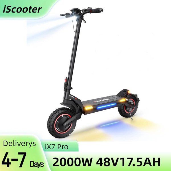 Iscooter Ix7 Pro Electric Scooter 10'' , 2*1000W 48V17.5Ah App Control, Dual Suspensions-image