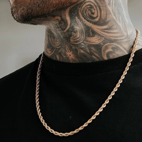 Men’S 3Mm Twist Chain Hip-Hop Trend Chain Twisted Rope Chain Matching Chain Men's Necklace-image