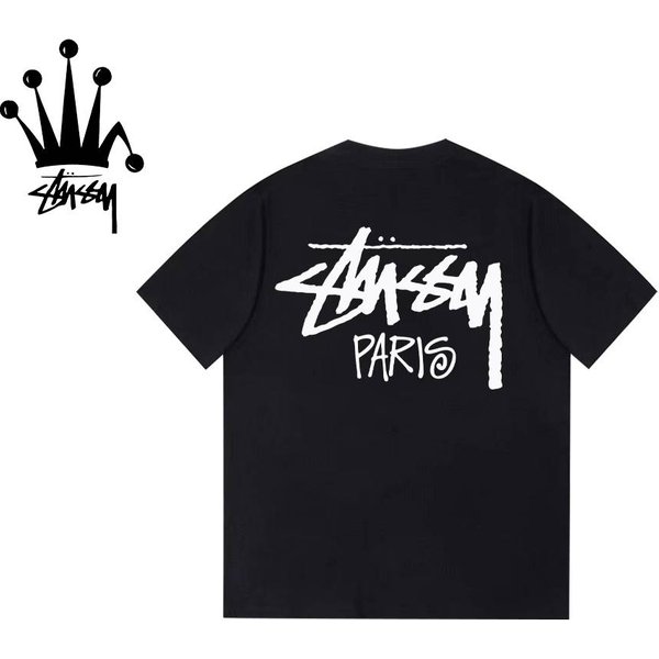 Stussy Paris Limited Edition Printed Pure Cotton Short Sleeved T-Shirt-image
