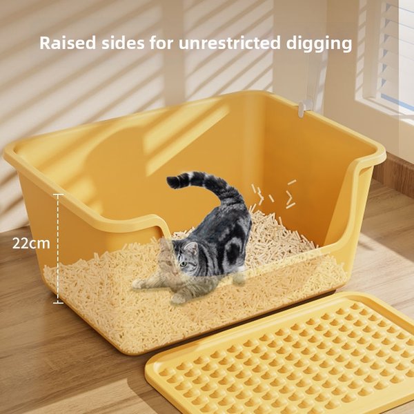 Extra Large Semi Enclosed Cat Litter Box For Maine Coon Cats Pet Supplies-image