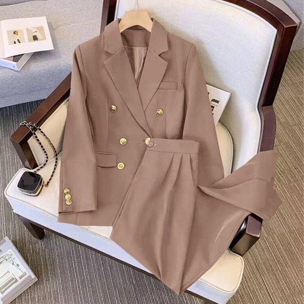 Women's Clothing Plus Size Women's Fashionable Elegant Suit Jacket Spring Chubby Girls Two Piece Set Of Pants