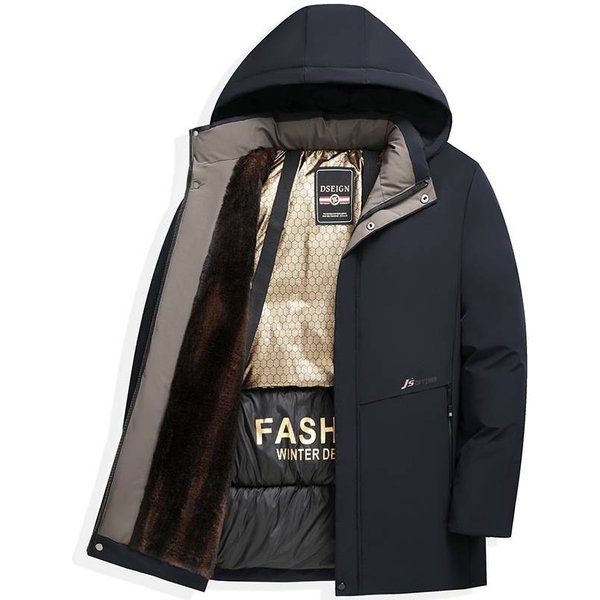 Men's Clothing Winter Coat Men's Thick Cotton Coat Warm Business Casual Down Cotton Coat Medium Long Cotton Coat Winter Coat