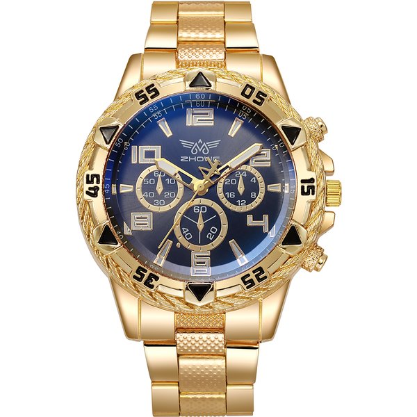Popular large dial men's quartz watch, large gold watch, punk luxury brand men's watch, Reno Masculino Saat