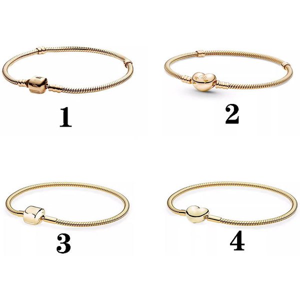 Pan's Same Style White Copper Plated Chain Square Head Snake Bone Basic Color Hand Jewelry Bracelet
