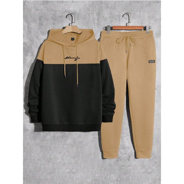 Men's Clothing Thickened Hooded Sweatshirt Color Matching Simple Sweatshirt Jacket