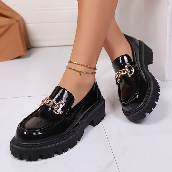 Cross-border Plus-size British-style Women's Leather Shoes, 2025 Autumn New Japanese JK Thick-soled Slip-on French