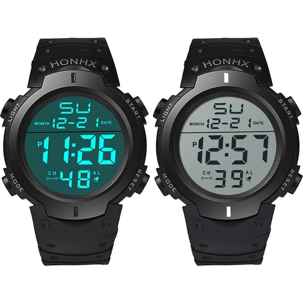 Yamaler HONHX Unisex Adjustable Strap Backlight Big Dial Sports Digital Wrist Watch