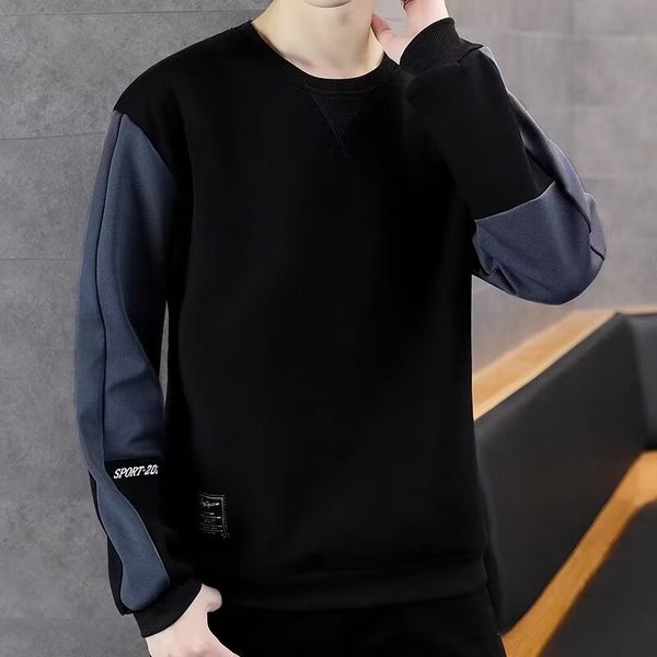 Printed Autumn And Winter Hoodie Men's Spring And Autumn New Item Round Neck Loose Top Chic Trend-image