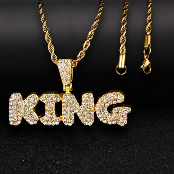 Personalized New King Letter Pendant, Popular Personalized Necklace, Men's Accessories, Niche Hip Hop Accessories Set-image