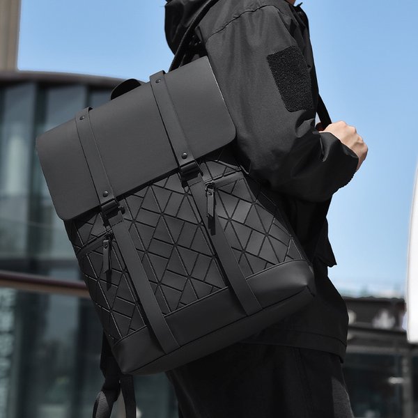 Men's Backpack Fashion Trend Backpack Men's Large Capacity Versatile Student Backpack Commuting Travel Simple Backpack Men's High End-image