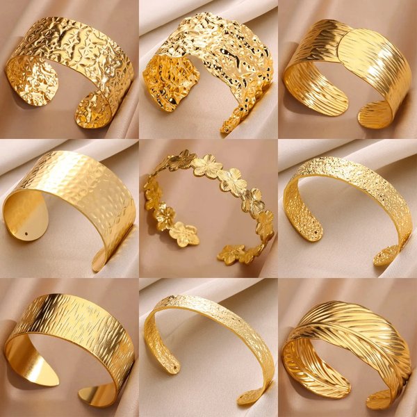 Factory Dirct Cross-Bordr Prsonality Exaggratd Opn Braclt Simpl Fashion High-End Wid Vrsion Crativ