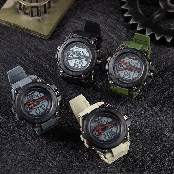 Men's Watches Electronic Watch Men's Watch Trendy Fashion Student Waterproof Luminous Sports Multifunctional Mechanical Men's Watch-image