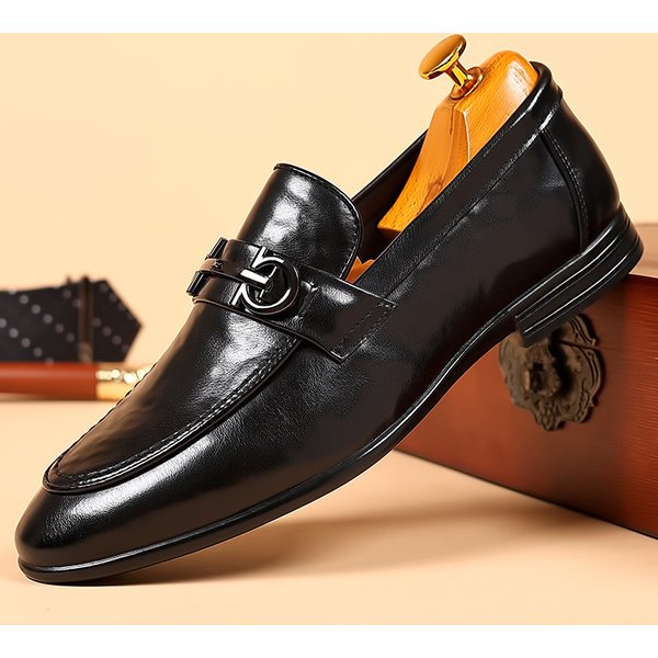 New Korean Business Formal Casual Shoes, Comfortable And Versatile British Style Breathable Loafers, Men's Leather Shoes-image