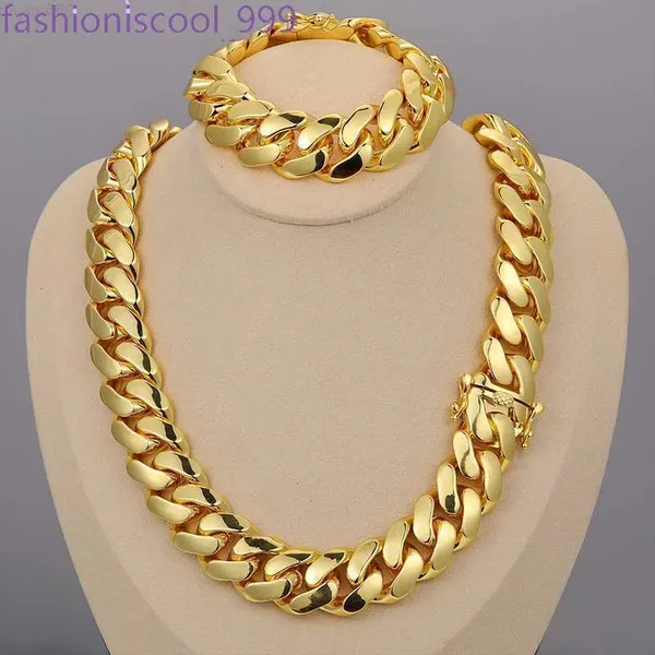 Wholesale Hip Hop Jewelry 20Mm 10K Gold Sier Custom Solid Miami Cuban Link Chain Necklace For Men-image