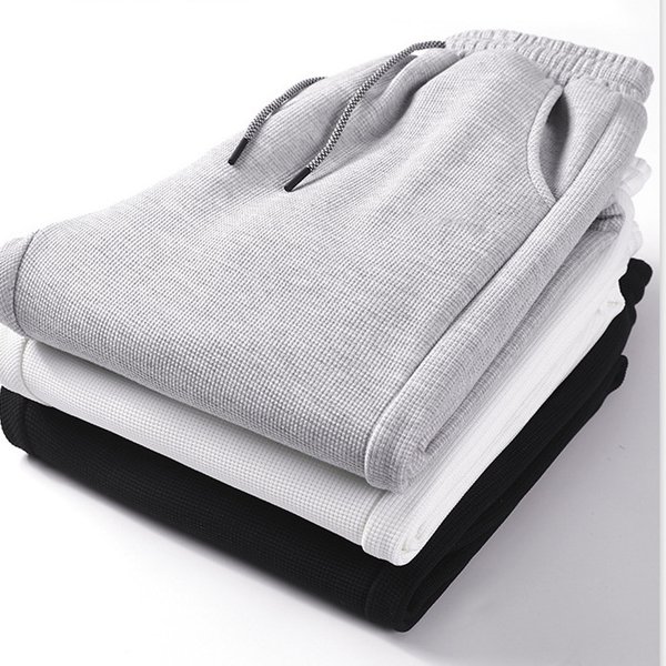 Men's Clothing Trend Waffle Leggings Four Seasons Loose Sports Pants Fashionable Thin Breathable