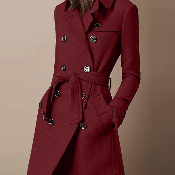 Women's Clothing Autumn And Winter Double Breasted Casual Nizi Jacket-image