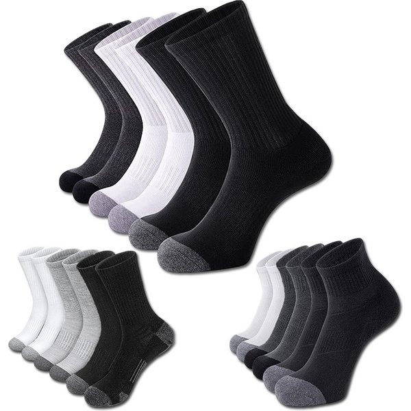 men's socks large size foreign trade wholesale cotton socks men's sports mid tube socks students black and white long socks autumn and winter