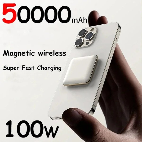 Mini Power Bank 50000Mah Super Fast Charging Magnetic Qi Wireless Power Bank For Xiaomi Iphone15 14 Portable External Battery-image