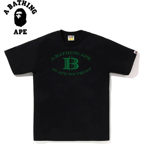 A BATHING APE BAPE-Money B Logo Printed Short Sleeved T-shirt Made Of Pure Cotton Fabric For Both Men And Women