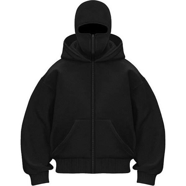 2026 Fashion Zip-Up Hoodies Women/Men Polyester Long Sleeve Loose Flocking Double-Layered Hooded Zipper Sweatshirts