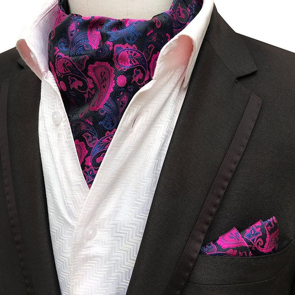 New Polyester Elegant Men's Tie And Square Scarf Set-image
