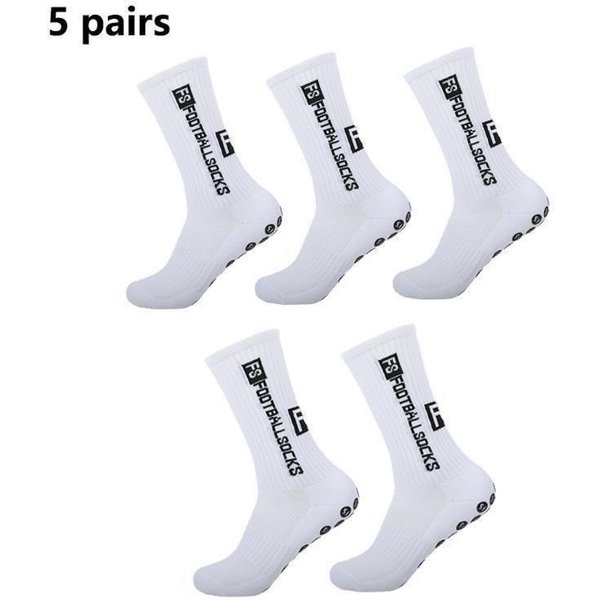 Premium Football Socks With Grip Dots - Breathable, Anti-Slip, Moisture-Wicking Sports Socks For Men & Women (5-Pack, Assorted Colors)-image