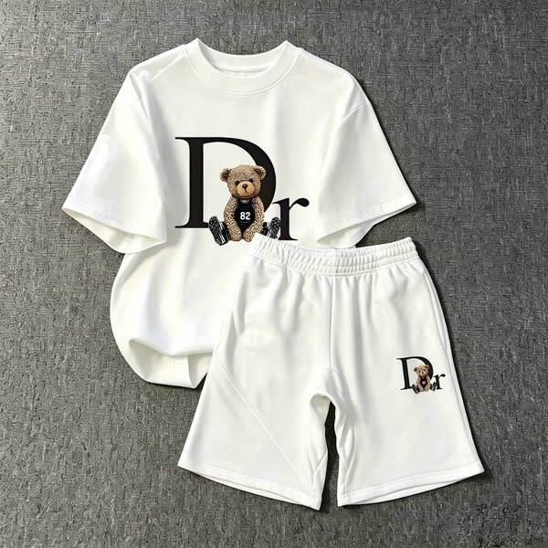 Men's Clothing Men's Summer Trendy T Shirt Short Sleeved Shorts Suit Waffle Sports Casual