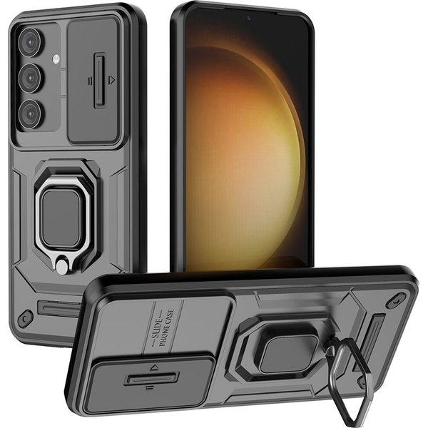 Armor Shockproof Case For Samsung Galaxy S25 Ultra S24 Fe S23 Plus Ring Kickstand Heavy Duty Drop Protection Wallet Cover-image